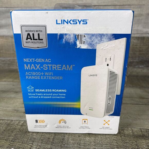 Linksys Max Stream AC1900 Wifi Range Extender Untested As Is - Picture 1 of 9